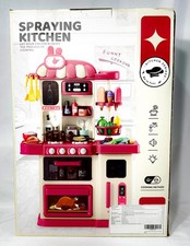 47PCS Kids Kitchen Playset w/ Sound, Light  Steam  Toy Cooking Stove  Re A3 