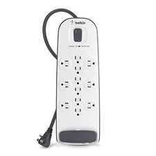 Belkin BV112230-08 12-OUTLET SURGE PROTECTOR WITH 8 FT POWER CORD WITH CABLE/S