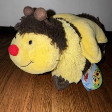 2011 Pillow Pet Pee Wee Bumbly Bumble Bee 11” Yellow & Brown Animal Plush - NEW