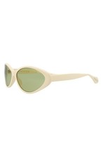 New Gucci Women 67mm Cat Eye Sunglasses Authentic Ivory Ivory Green