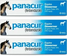 Panacur (3 Pack) Dewormer Horse Paste 10%, 100mg Each