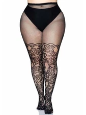 Leg Avenue Floral Net Over The Knee Tights [9954]