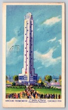 1934 Chicago World's Fair Havoline Thermometer Postcard Posted Advertising