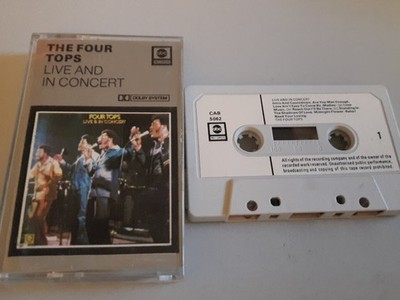 THE FOUR TOPS- LIVE AND IN CONCERT -   CASSETTE TAPE ALBUM 1974