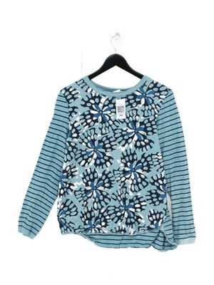 White Stuff Damen Top UK 16 Blau 100% Baumwolle Basic