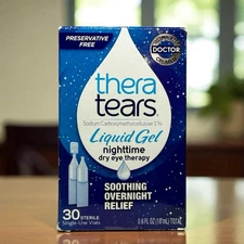 TheraTears Nighttime Liquid Gel Dry Eye Therapy 30 Single-Use Vials EXP: 01/2027