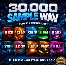 30.000 Sample Wav Dj Producer– Kick Bass Synth Fx Vocal Loop FL Studio Ableton
