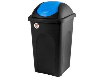 Stefanplast Bidone Basculina Schwarz Blau Deckel 60 Liter MPN 8003507702042