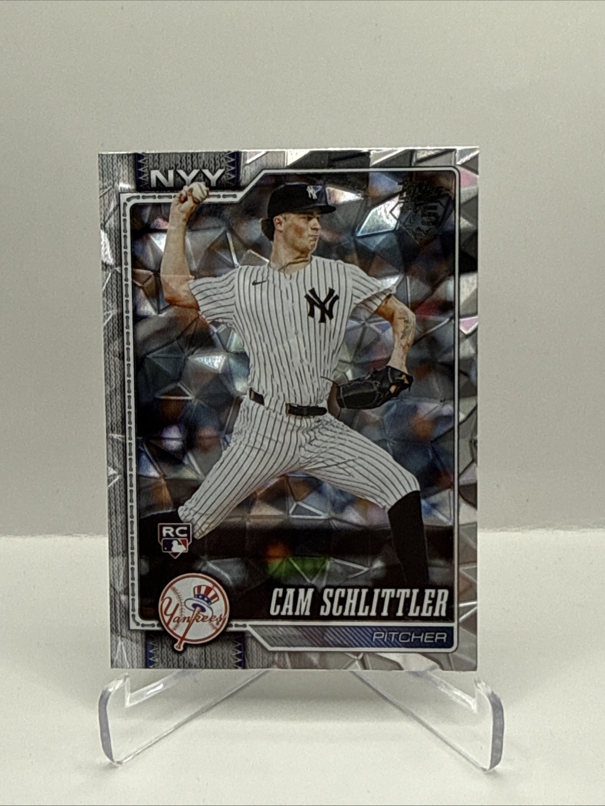 2026 Topps Series 1 Cam Schlittler Silver Crackle Foil #111 Rookie RC Yankees