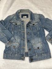 Marc By Marc Jacob Denim Jacket Blue Embroidered Logo 3/4 Sleeve Womens Size S