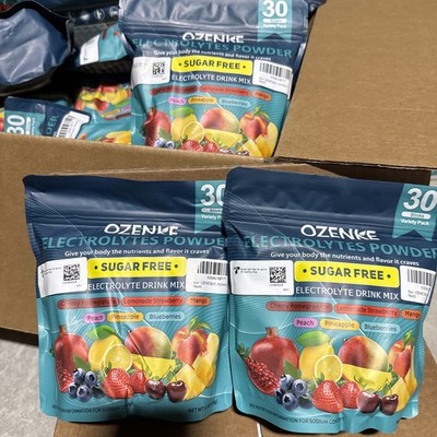 3X OZENKE Electrolyte Powder Packets Sugar Free Hydration Sticks 7 Flavors 