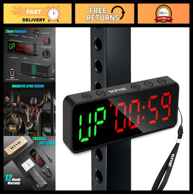 Large LED Digital Gym Timer - Magnetic Stopwatch for Workout & Interval Training