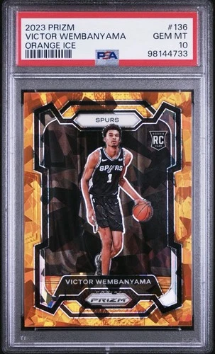 2023-24 Panini Prizm - Victor Wembanyama #136 Orange Ice Prizm (RC) PSA 10!