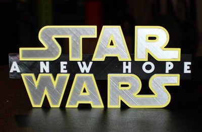 Star Wars A New Hope 3D printed Logo Sign Wall Desk Shelf Art