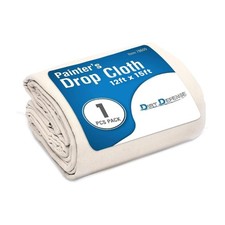 DIRT DEFENSE 12x15ft Cotton Canvas Drop Cloth Tarp for Painting & Furniture