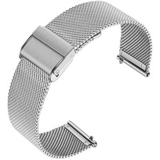 Verstellbares 22mm Uhrenarmband in Silber - Perfektes Accessoire für jede Uhr