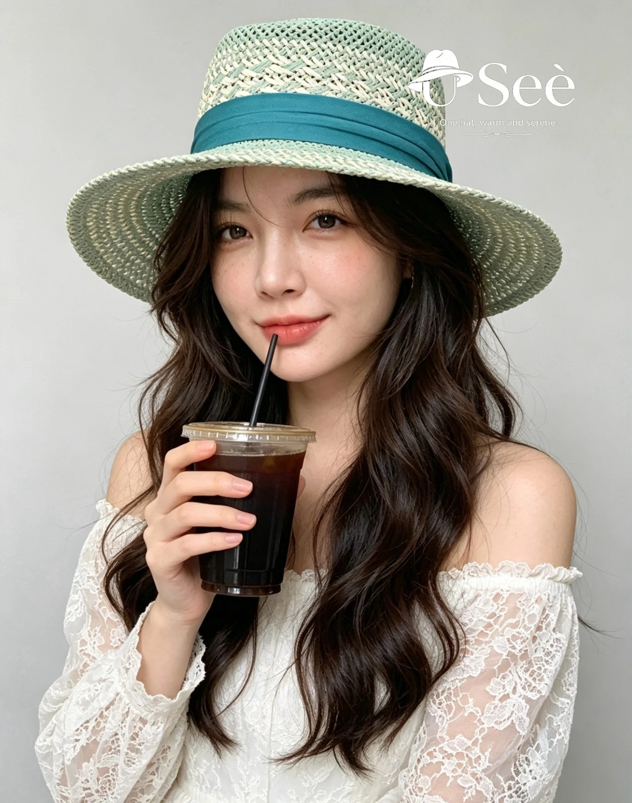 Women Two-Tone Open Weave Straw Fedora Hat Wide Brim Summer Beach Sun Protection
