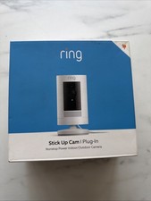 Ring Stick Up Cam Plug-In Indoor/Outdoor 1080p Wired Security Camera White New