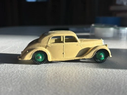 Vintage Dinky Toys 158 Riley Saloon w/ Box Cream Green Wheels Meccano England