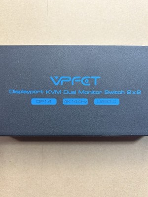 4K@144Hz Displayport KVM Switch 2 Monitors 2 Computers USB3.0 KVM Switch Dual...