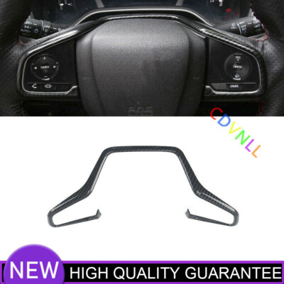 Interior Steering Wheel Button Cover 1* For Honda CRV CR-V 17-2022 Carbon Fiber