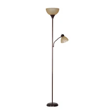 Mainstays 72'' Brown Combo Floor Lamp With Reading Lamp, Modern Design