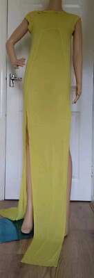 Rick Owens Phlegethon Acid Yellow Column Dress, Size Italy 40