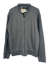 Boston Traders Men's Flannel Lined Full Zip Jacket Size XL Gray Zip Pockets