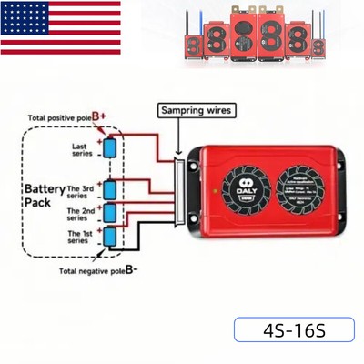 DALY BMS 1A 8S 16S Smart Lifepo4 Battery Common Port Balancer+Bluetooth Module