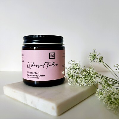 Unscented Whipped Tallow | Organic All Natural | Whipped Grass Fed Beef Tallow