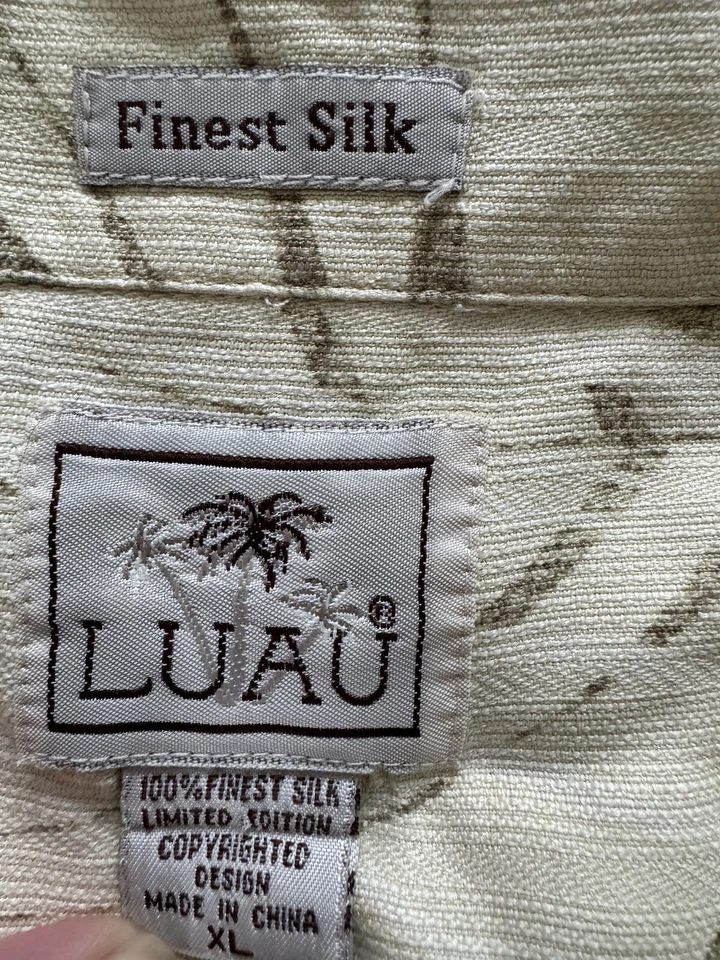 Luau Finest Silk Edición Limitada Hawaiano Abotonado Para Hombre Talla XL Foto 3 de 4
