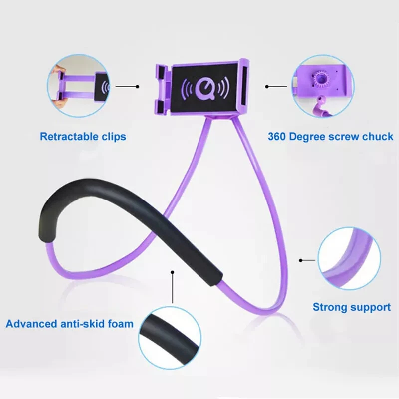 Flexible Lazy Neck Phone Holder Stand Universal Selfie Desk Mount Bracket Stand - Image 2 of 4