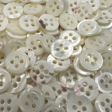 White Real Mother Of Peal Shell Shirt Button Classic Beveled Rim 11mm 7/16" 4h