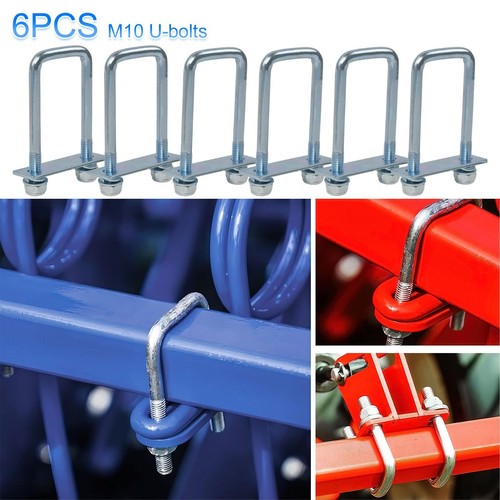 U-Bügel Verzurrösen Zurrösen 6er Set M10 60x110mm mit Gegenplatte PKW-Anhänger - Bild 2 von 18