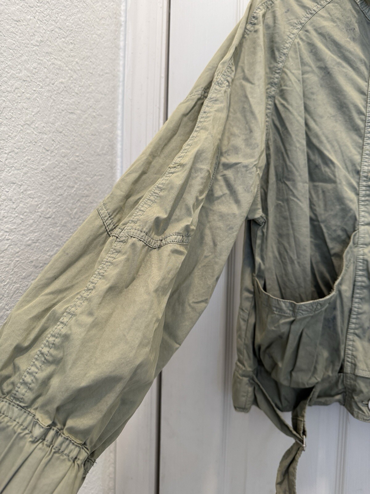 NWT Free People Green Army Military Parachute Button Up Jacket Size Medium image 8