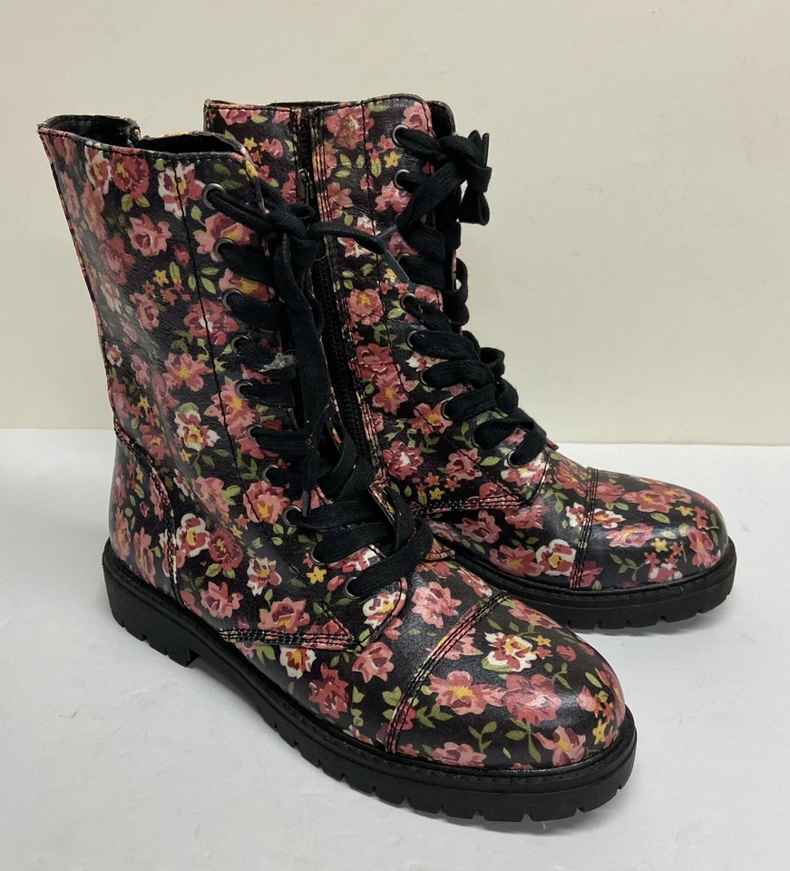 Botas de combate florales para mujer Madden Girl talla 7 nuevas Foto 2 de 4