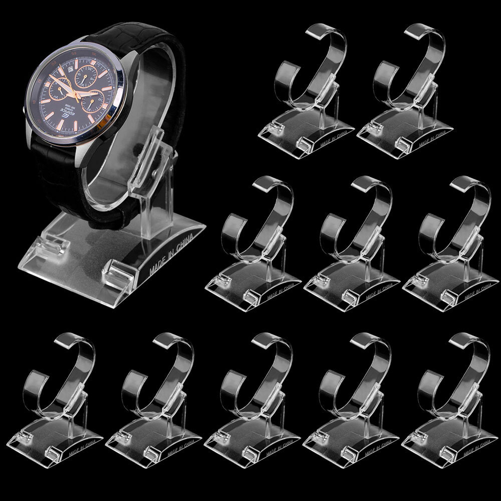 10 Watch Bracelet Jewelry Display Stand Shop Retail Plastic Rack Holder Showcase