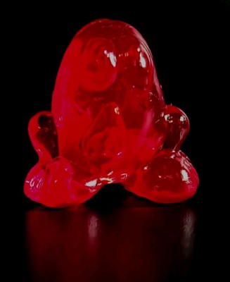 Rare Skinny Eggy Clear Red JELLY Gogos Crazy Bones Classic Original 1996 VTG