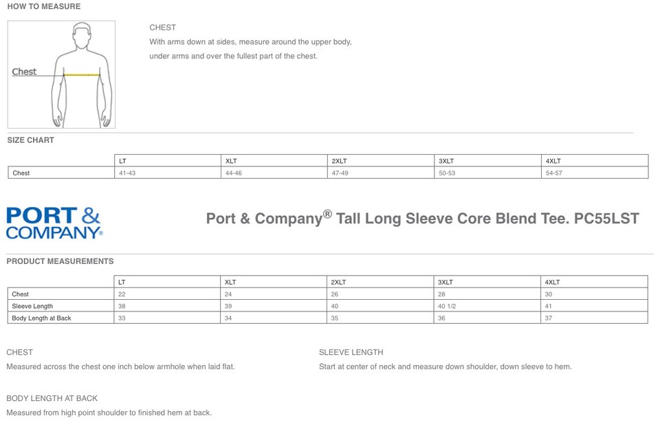 Port & Company Men's Tall Long Sleeve T-Shirt - 50/50 Cotton Blend, Left Chest Pocket, Lime 4XLT - View #5