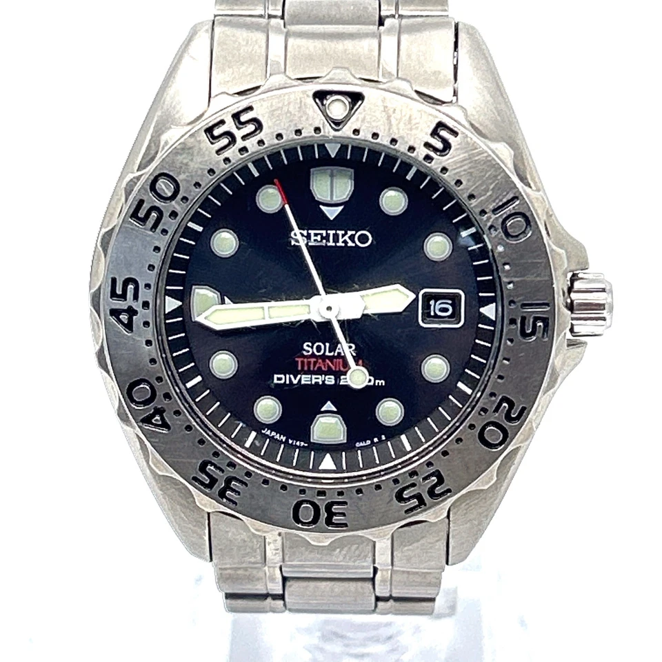 【EXC+5】精工潜水员200米V147-0AG0 PROSPEX钛合金手表男士-美国发货 — 第 3/4 张图片