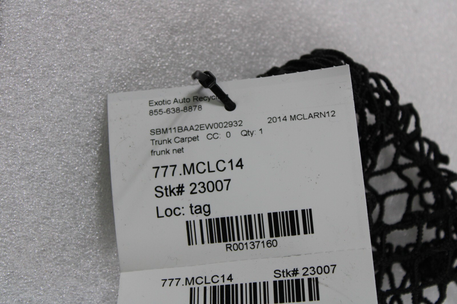 Mclaren MP4-12C, Front Trunk Net, Used