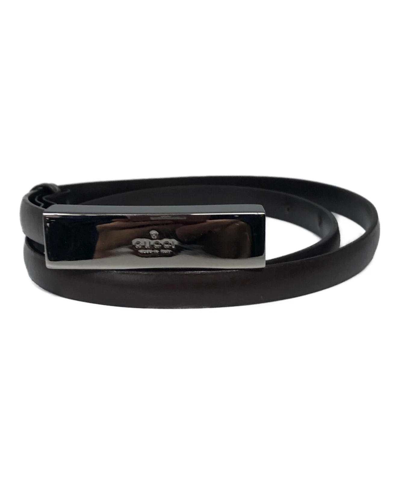 GUCCI Ceinture Cuir Ceinture Épaisse Ceinture Cuir avec Logo Boucle Noir 5