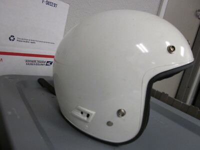 NOS BIEFFE B12 3 Snap Size XS Retro Cafe Racer Open Face White Helmet B12
