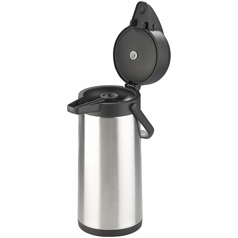 Doppelwandige Vakuum-Isolierkanne mit Pumpsystem, Edelstahl, 3 Liter