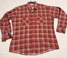 Vtg Wrangler Flannel Work Shirt Mens XL USA Made NIcely Faded Cowboy Chore