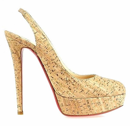 CHRISTIAN LOUBOUTIN Bianca Slingback 140mm Natural Cork Platform Pumps 41.5 11.5 - Picture 2 of 8