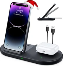 🔥LK LK206 Wireless Charging Station, 2 in 1 Wireless Foldable Charging Pad🔥