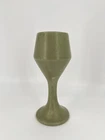 Haegar Pottery Green Speckled Goblet Pedestal Vase Vintage 9.25" tall