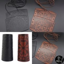 Armschützer Armstulpen Wikinger Vegvisir Kompass Echtleder Viking MittelalterNEU