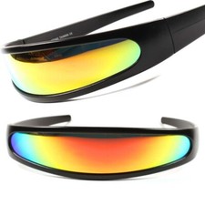 Space Alien Robot Costume Cyclops Futuristic Novelty Mirrored Lens Sun Glasses